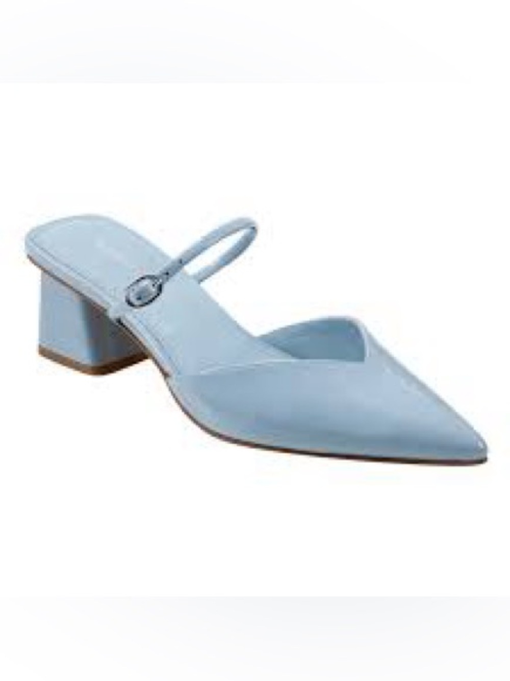 NWT Marc Fisher Lakey Heeled Mule in Light Blue Pointed-Toe